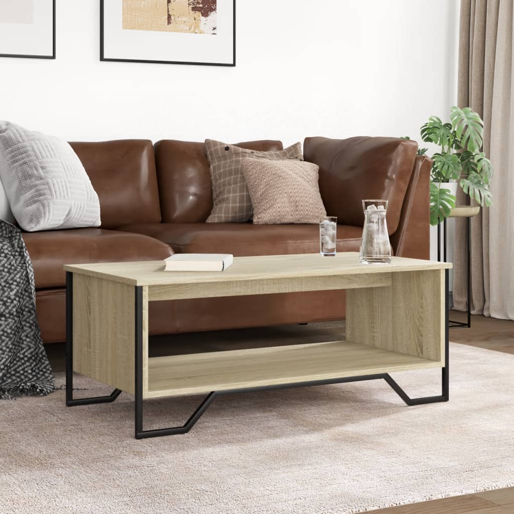 sofabord 100x51x40 cm konstrueret træ sonoma-eg