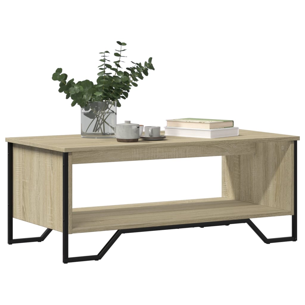 sofabord 100x51x40 cm konstrueret træ sonoma-eg