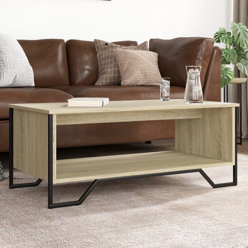 sofabord 100x51x40 cm konstrueret træ sonoma-eg