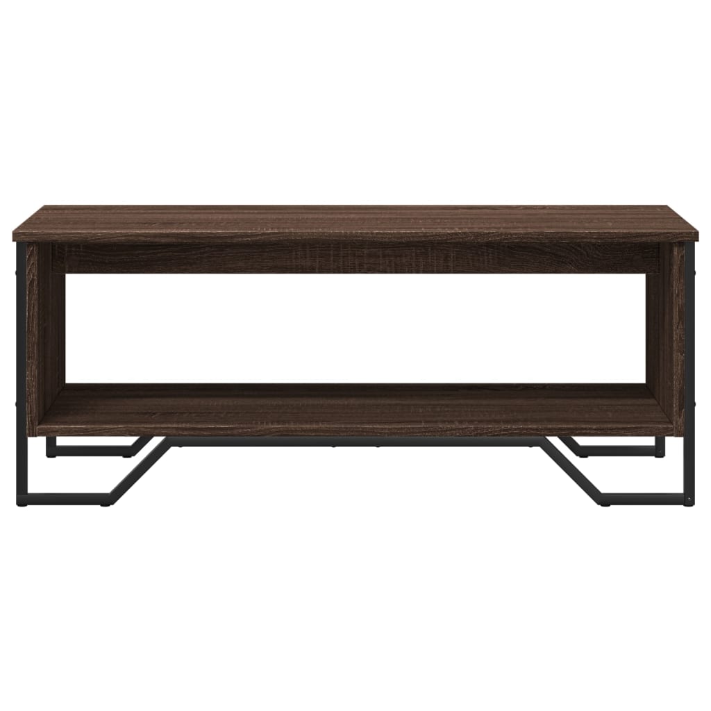 sofabord 100x51x40 cm konstrueret træ brun egetræsfarve