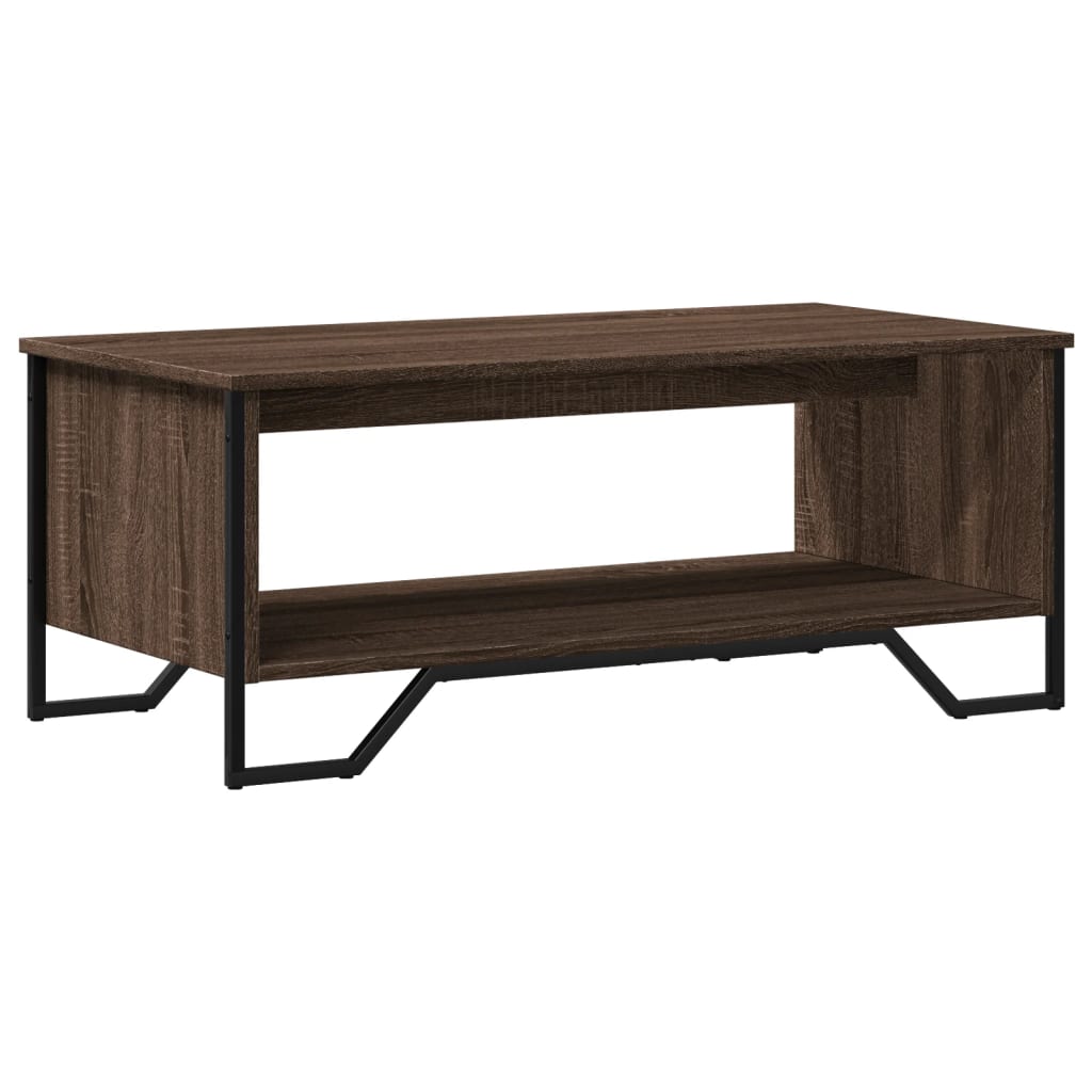 sofabord 100x51x40 cm konstrueret træ brun egetræsfarve