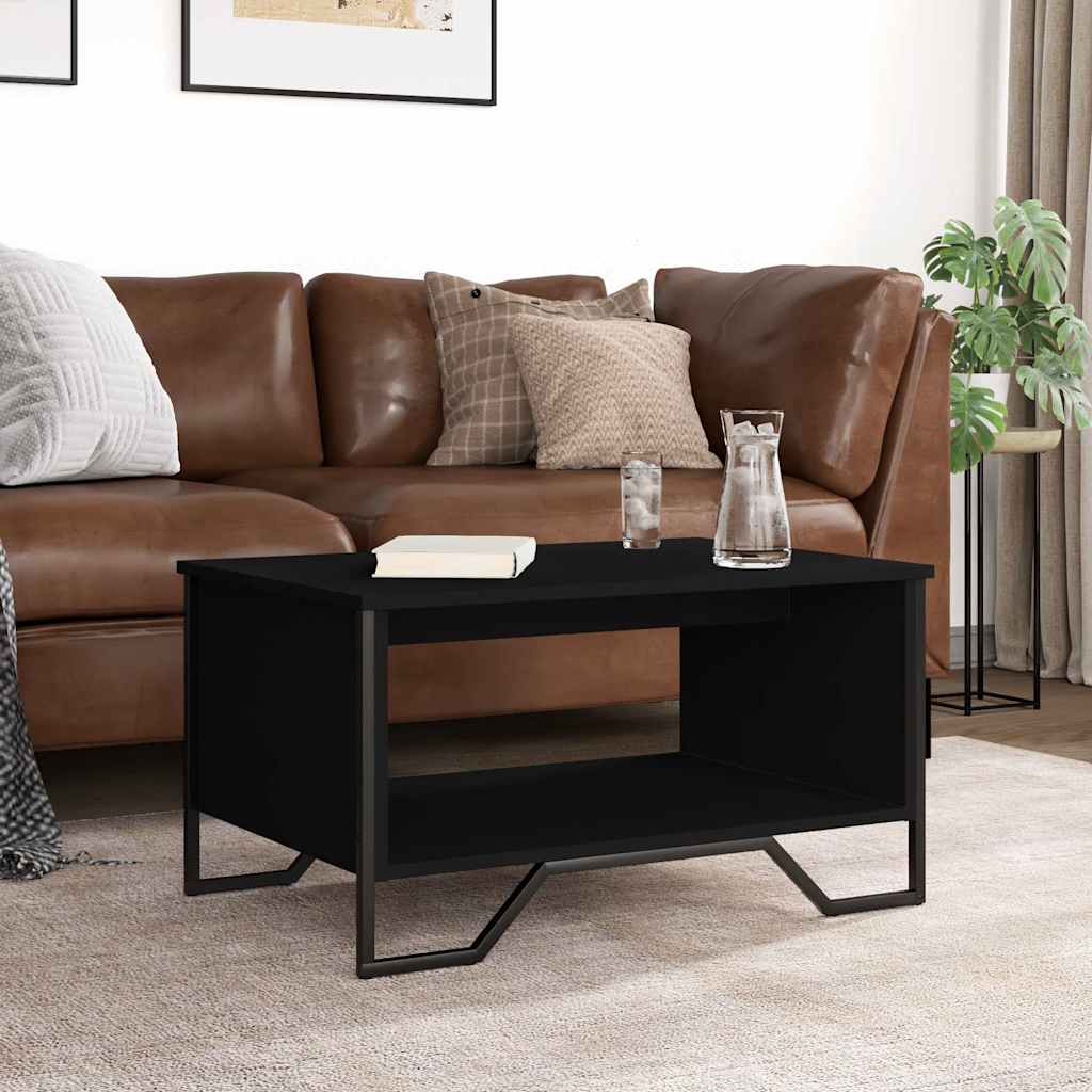 sofabord 75x51x40 cm konstrueret træ sort