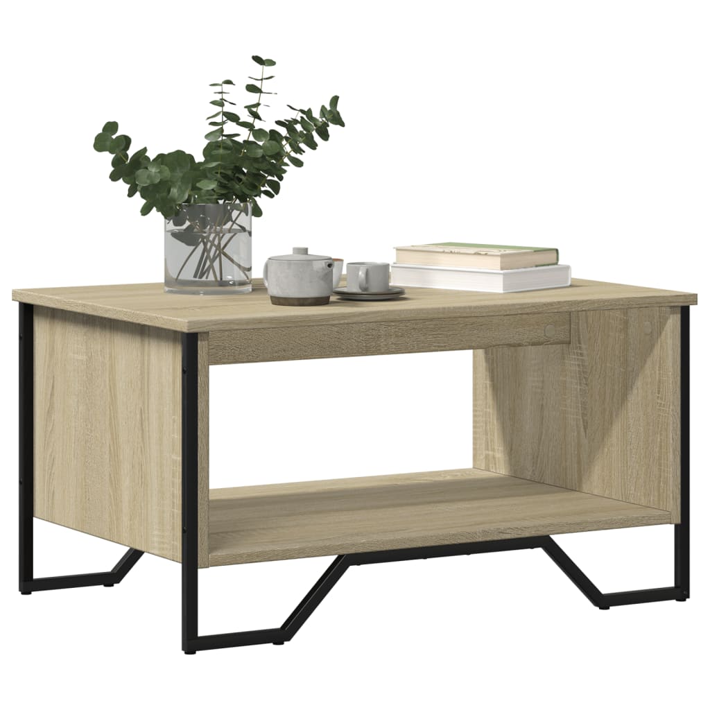 sofabord 75x51x40 cm konstrueret træ sonoma-eg