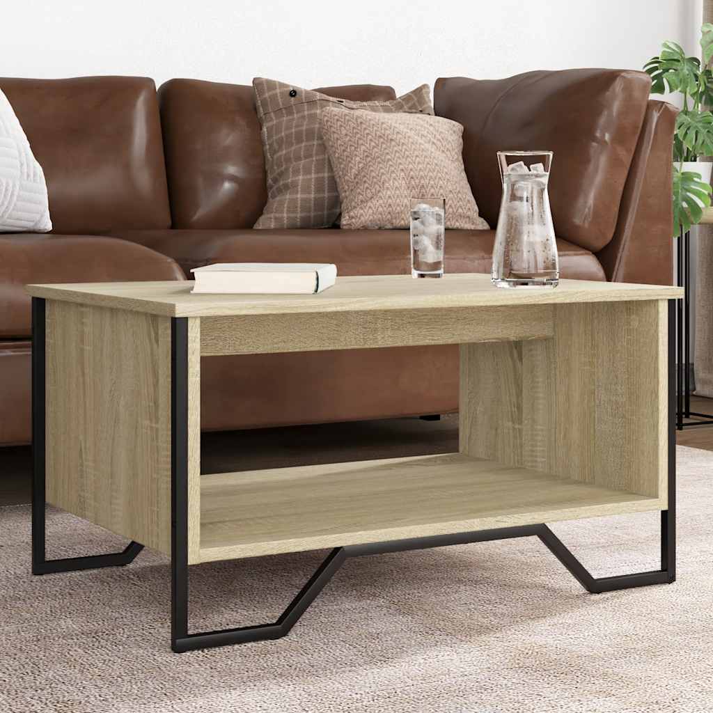sofabord 75x51x40 cm konstrueret træ sonoma-eg