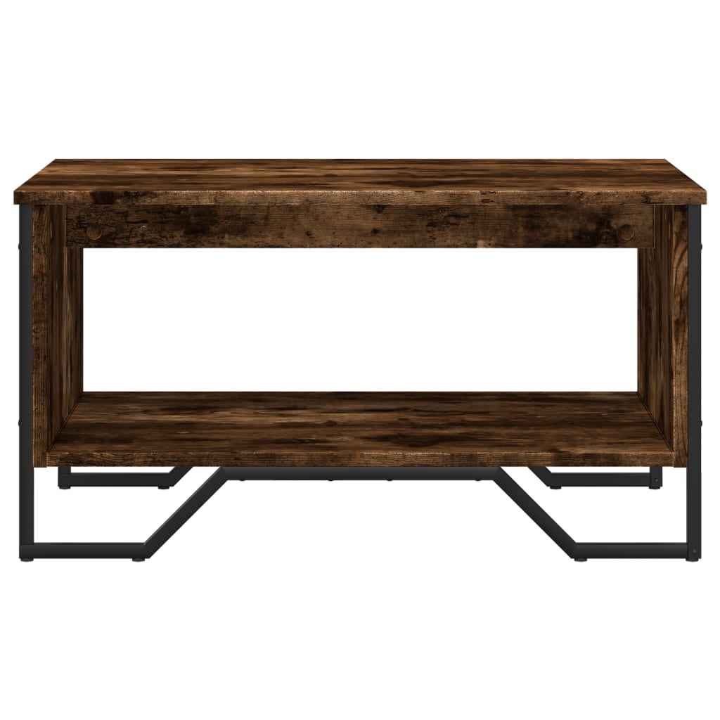 sofabord 75x51x40 cm konstrueret træ røget egetræsfarve