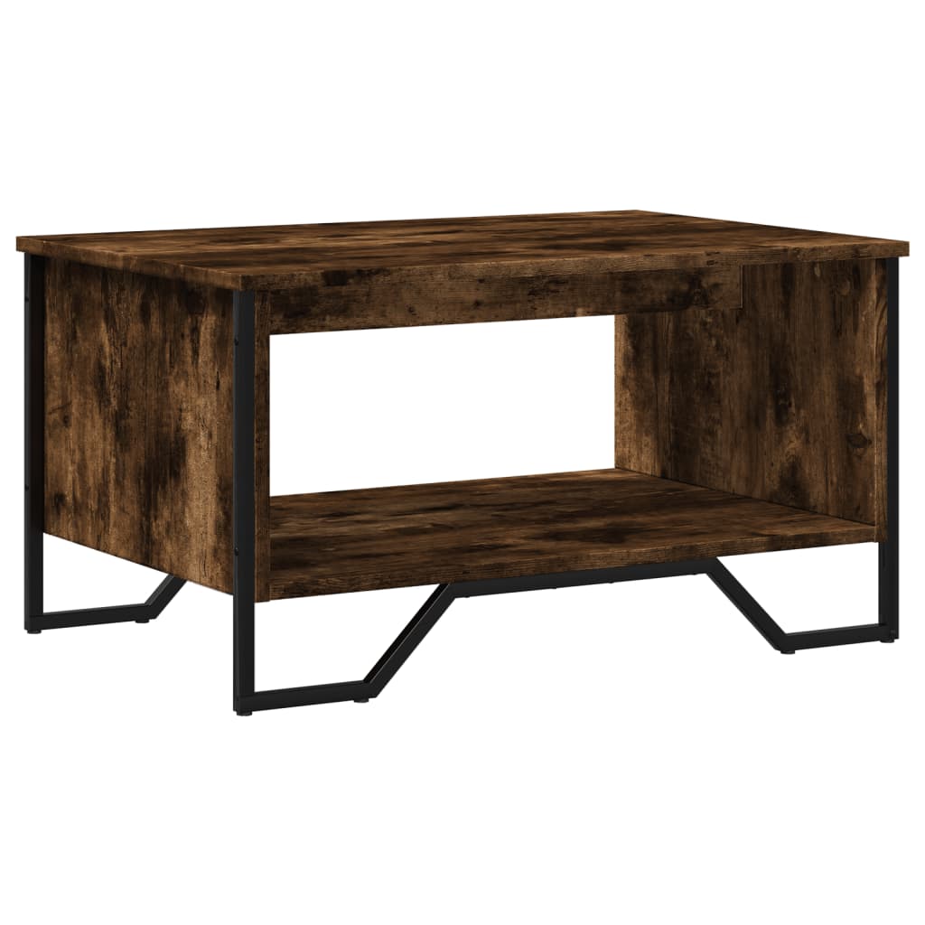 sofabord 75x51x40 cm konstrueret træ røget egetræsfarve