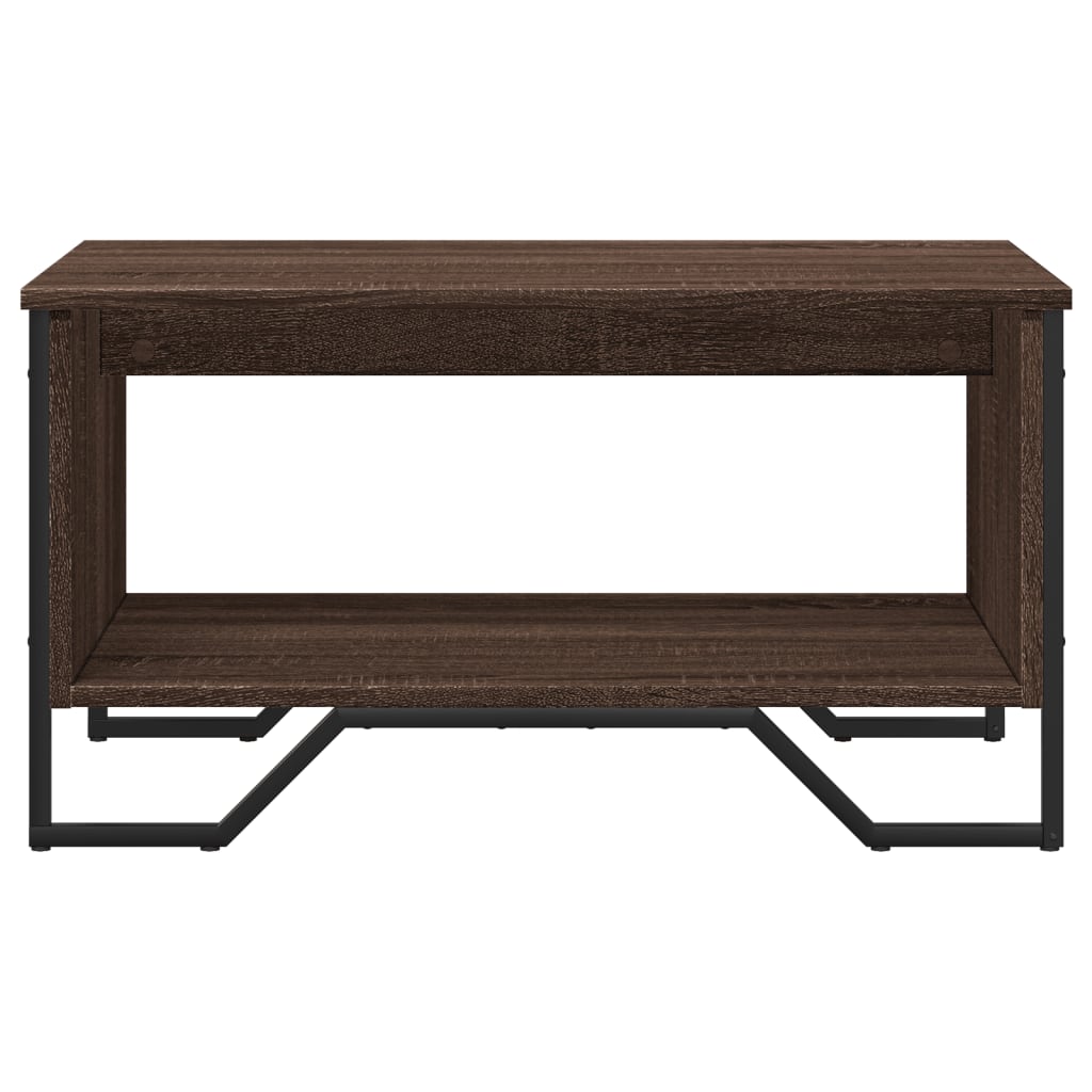 sofabord 75x51x40 cm konstrueret træ brun egetræsfarve