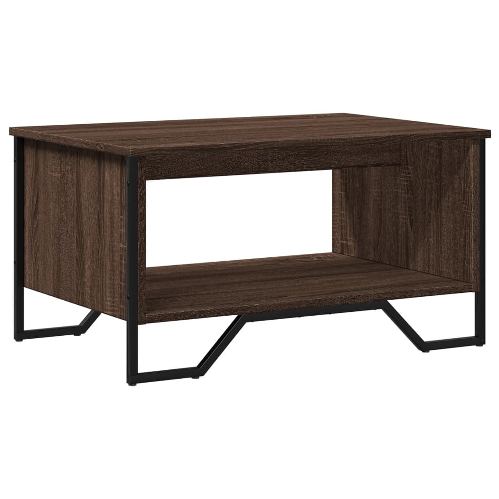 sofabord 75x51x40 cm konstrueret træ brun egetræsfarve
