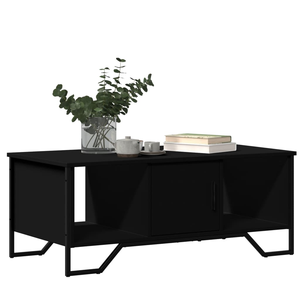 sofabord 100x51x40 cm konstrueret træ sort