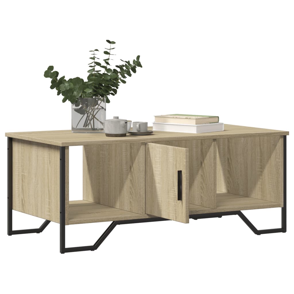 sofabord 100x51x40 cm konstrueret træ sonoma-eg