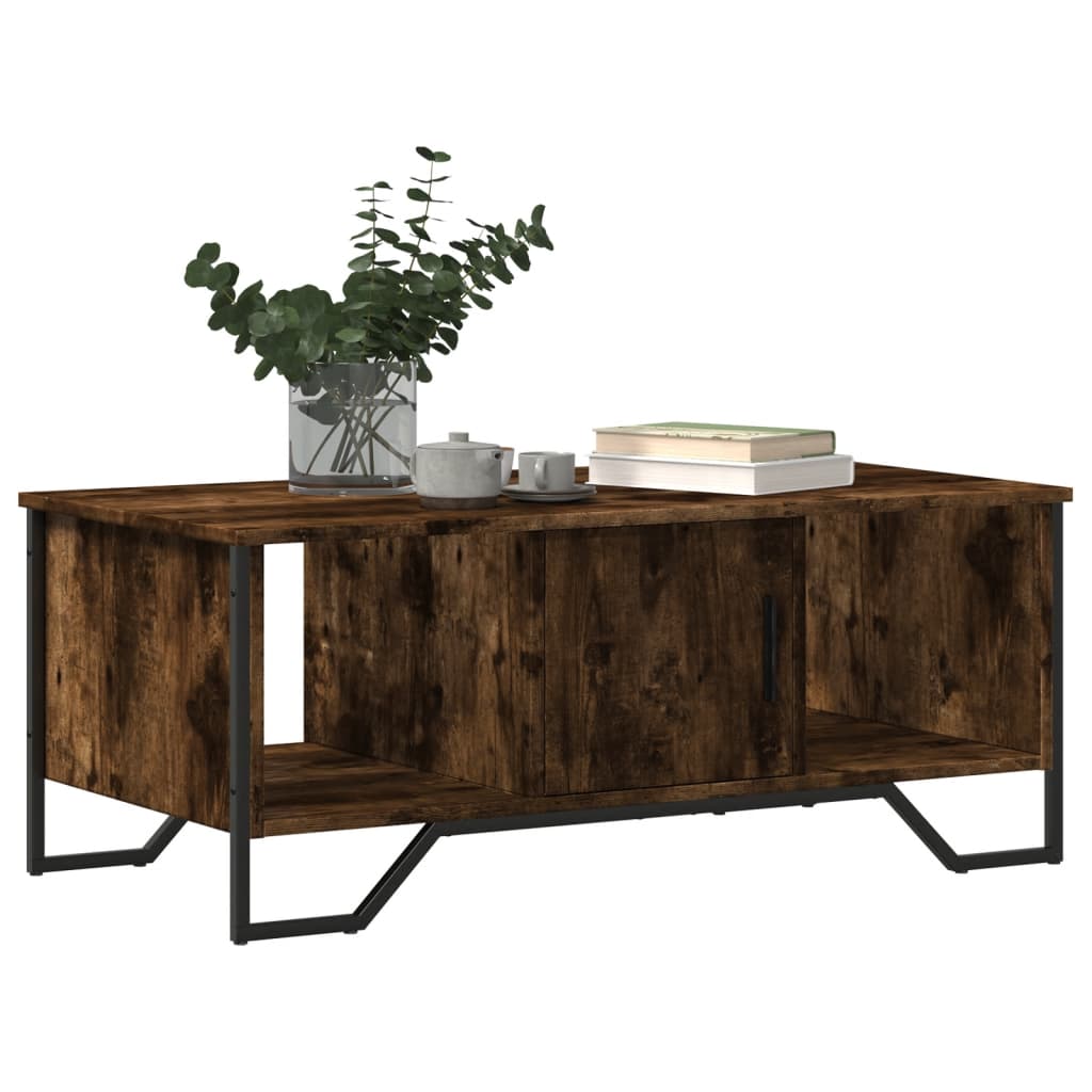 sofabord 100x51x40 cm konstrueret træ røget egetræsfarve