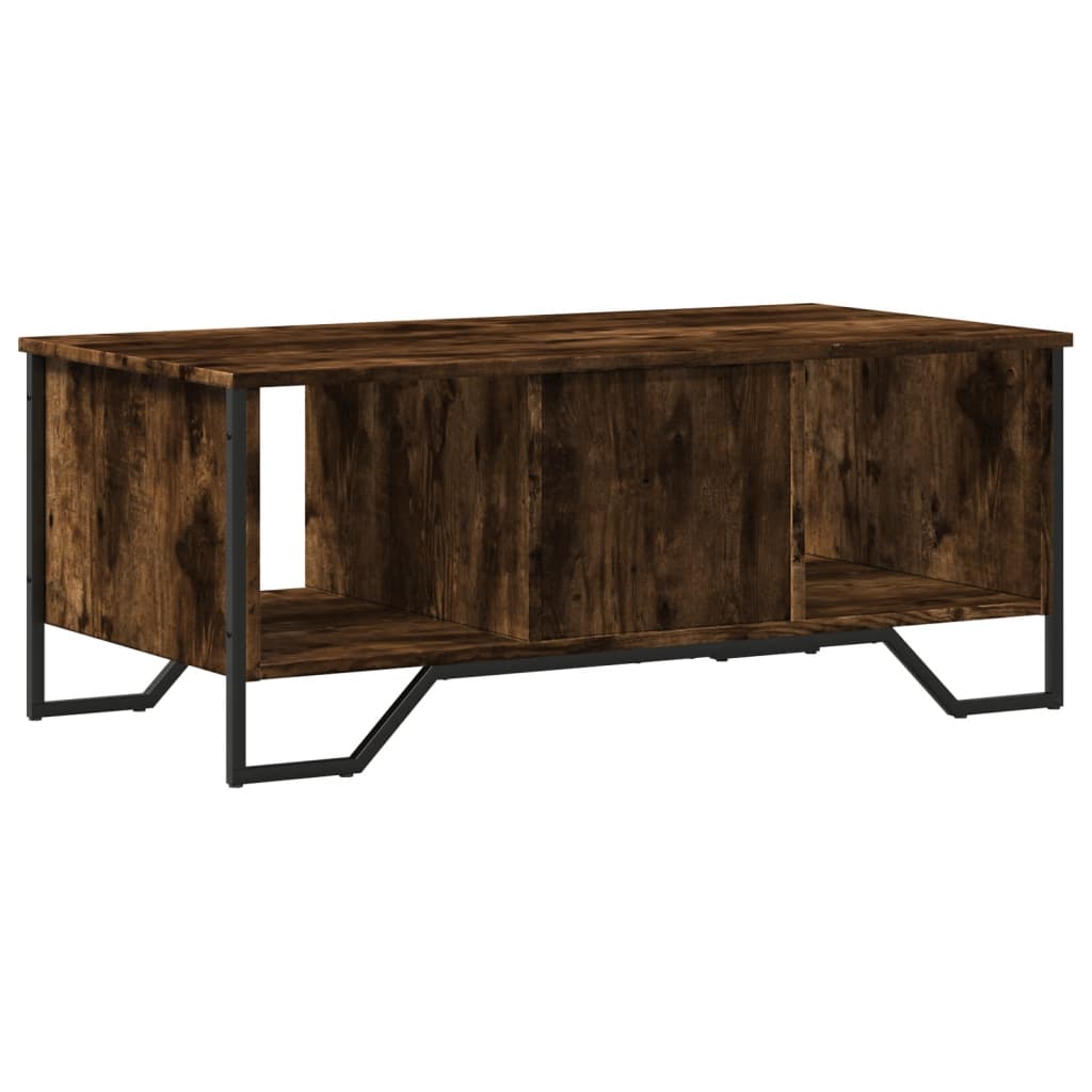 sofabord 100x51x40 cm konstrueret træ røget egetræsfarve