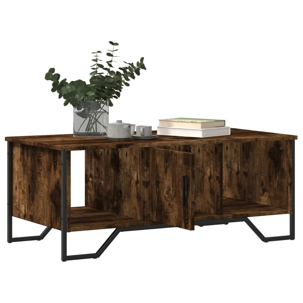 sofabord 100x51x40 cm konstrueret træ røget egetræsfarve