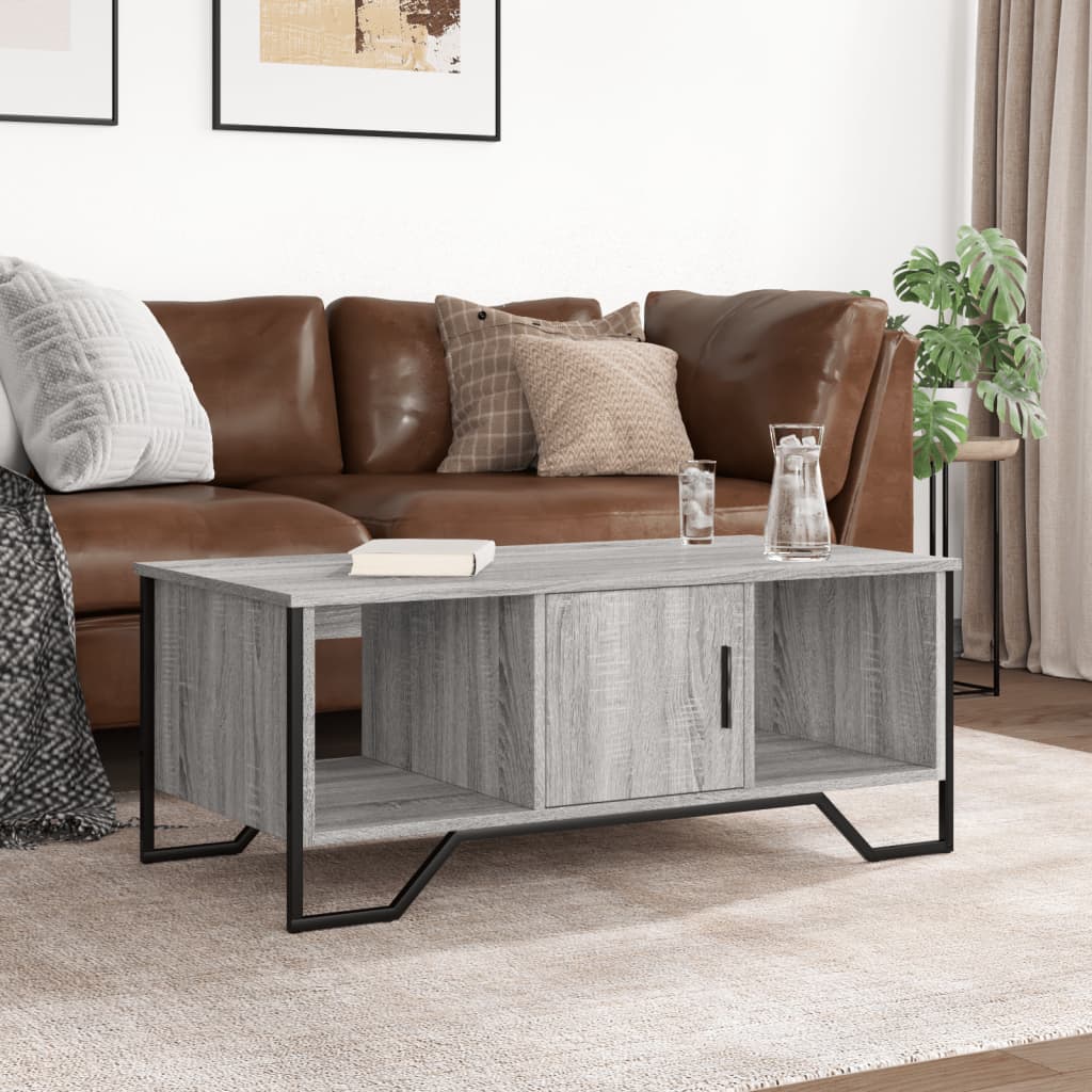 sofabord 100x51x40 cm konstrueret træ grå sonoma-eg