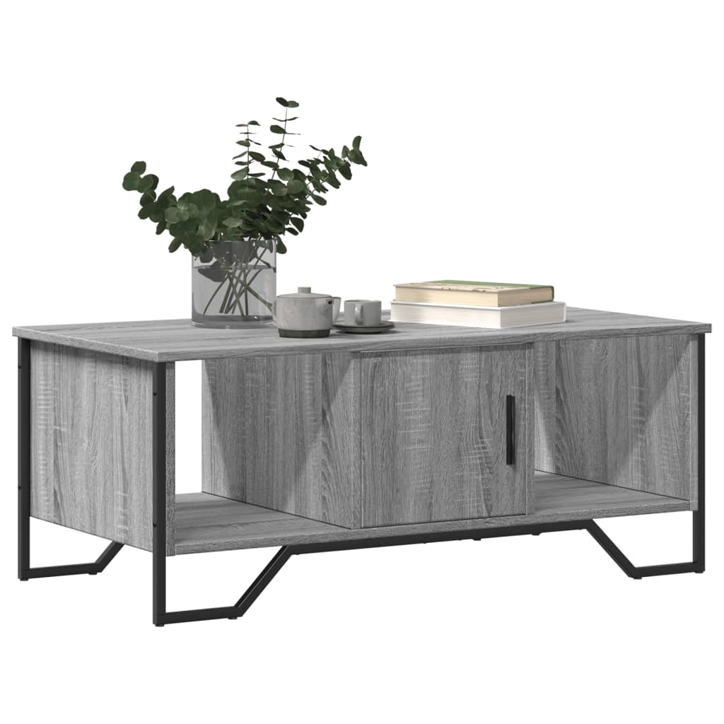 sofabord 100x51x40 cm konstrueret træ grå sonoma-eg