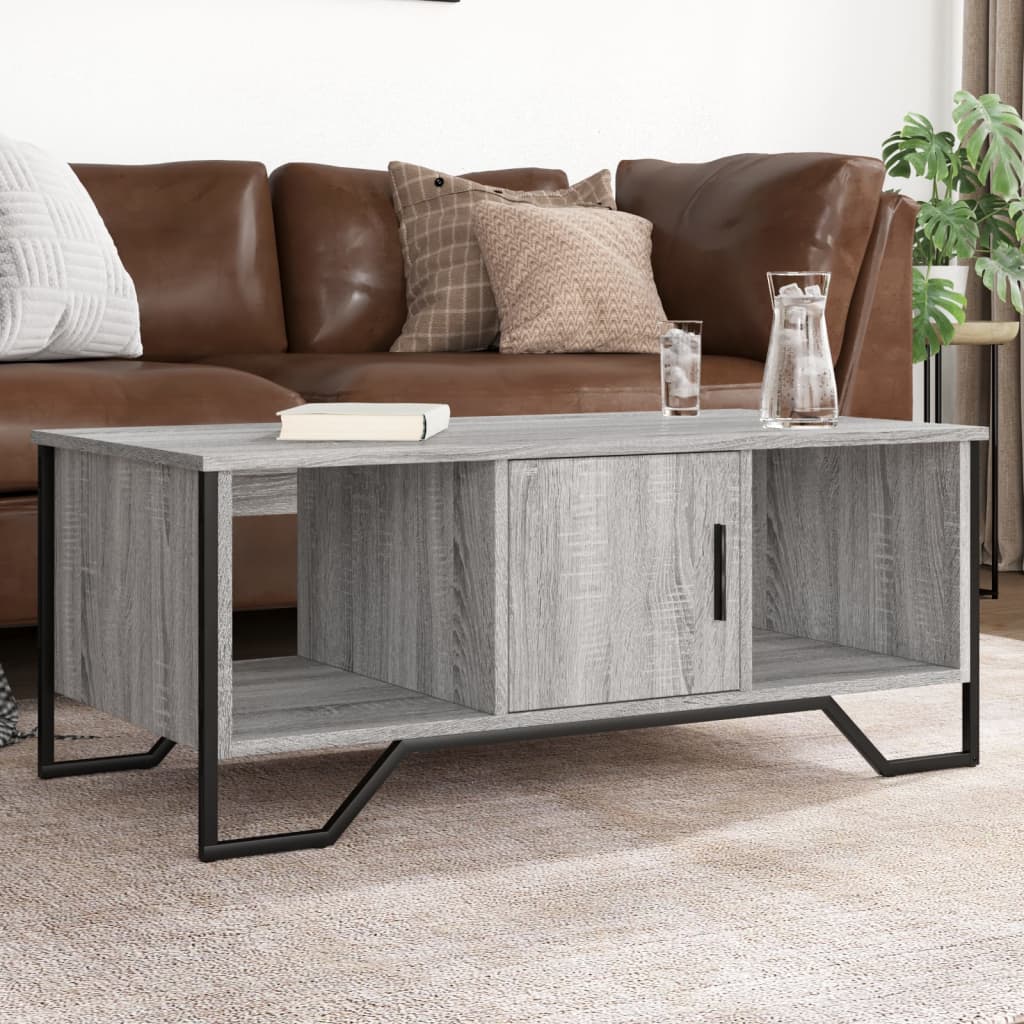 sofabord 100x51x40 cm konstrueret træ grå sonoma-eg