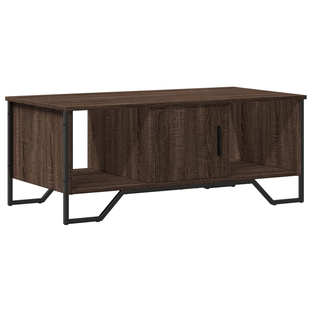 sofabord 100x51x40 cm konstrueret træ brun egetræsfarve