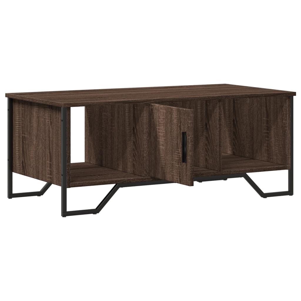 sofabord 100x51x40 cm konstrueret træ brun egetræsfarve