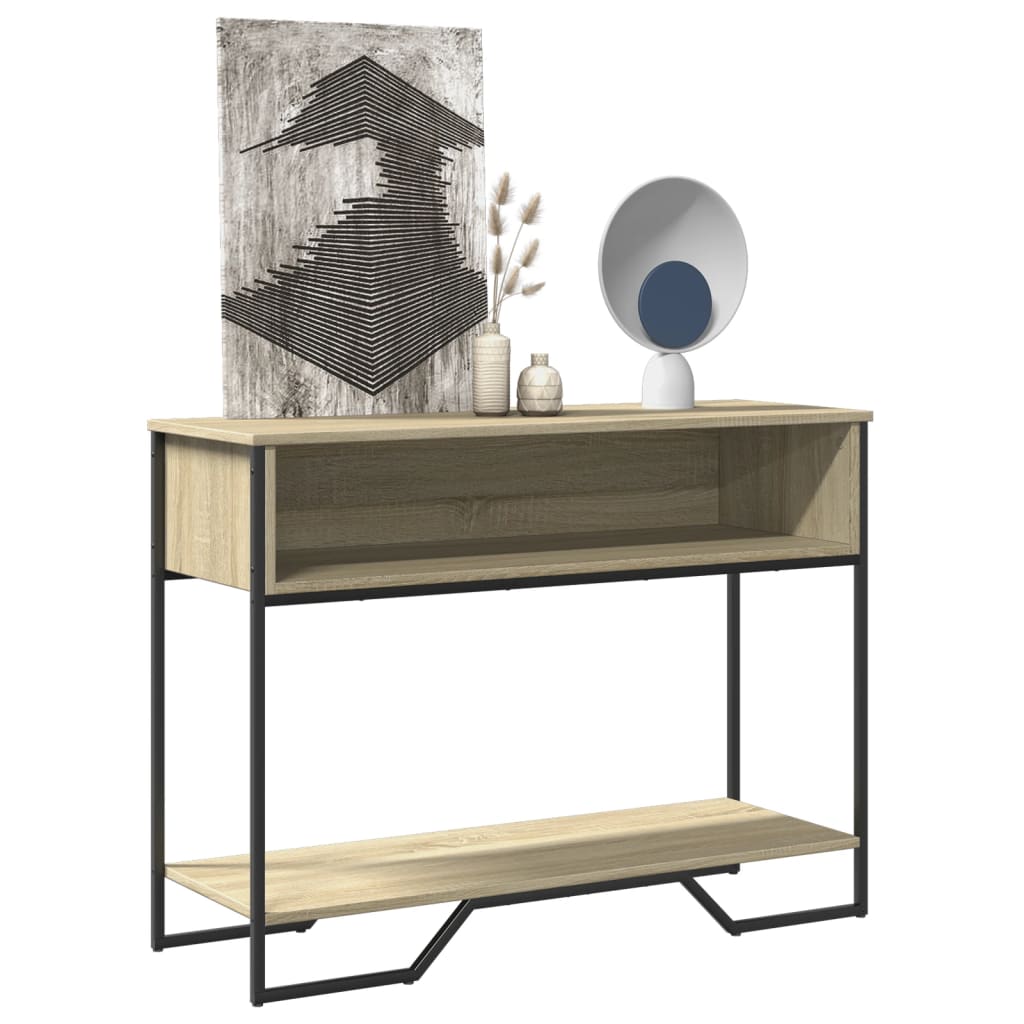 konsolbord 100x35x74,5 cm konstrueret træ sonoma-eg