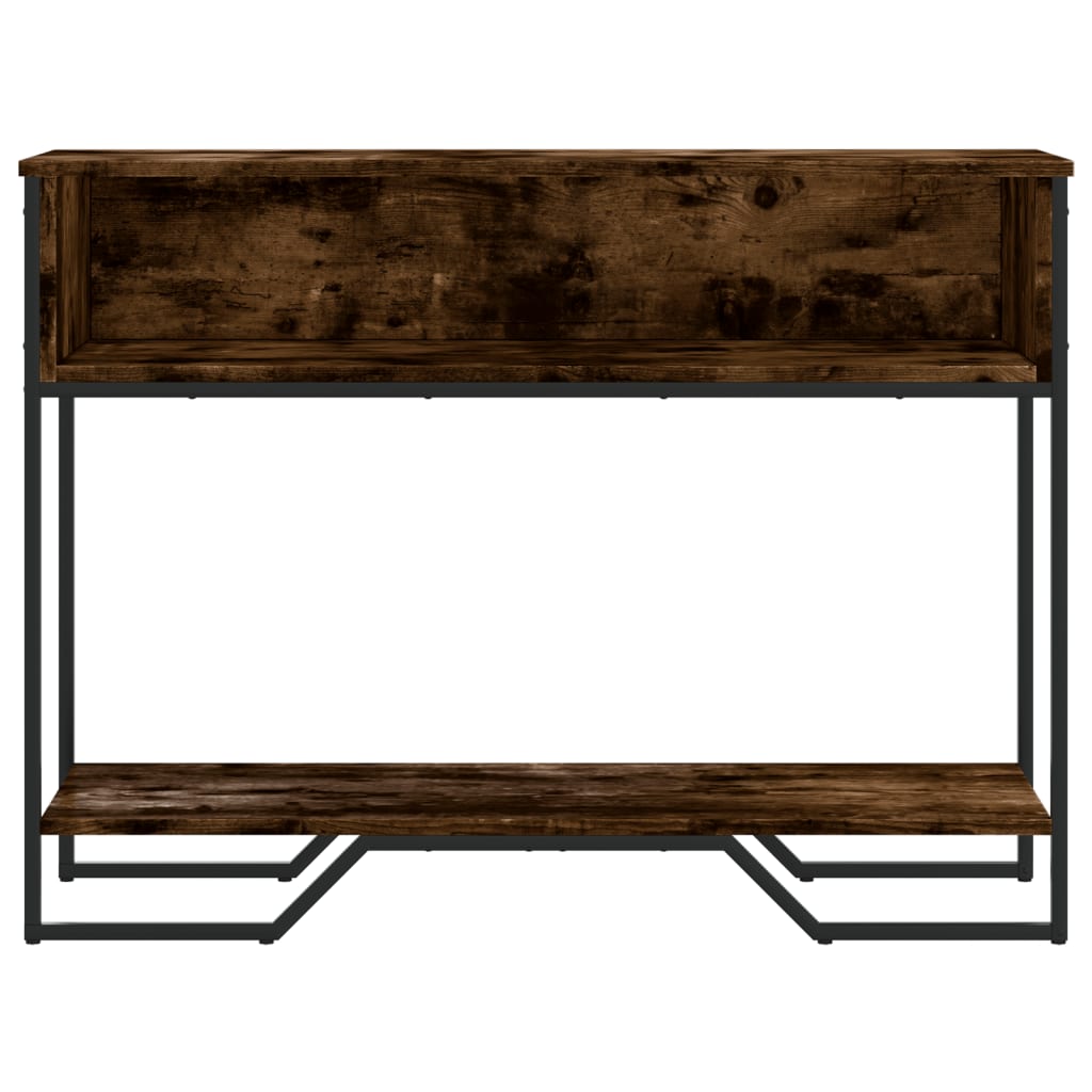 konsolbord 100x35x74,5 cm konstrueret træ røget egetræsfarve