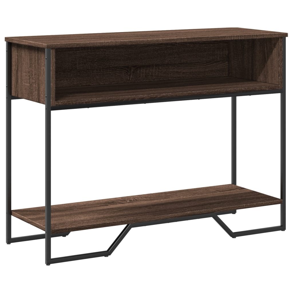konsolbord 100x35x74,5 cm konstrueret træ brun egetræsfarve