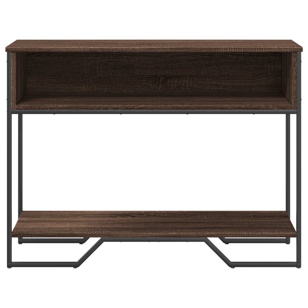 konsolbord 100x35x74,5 cm konstrueret træ brun egetræsfarve