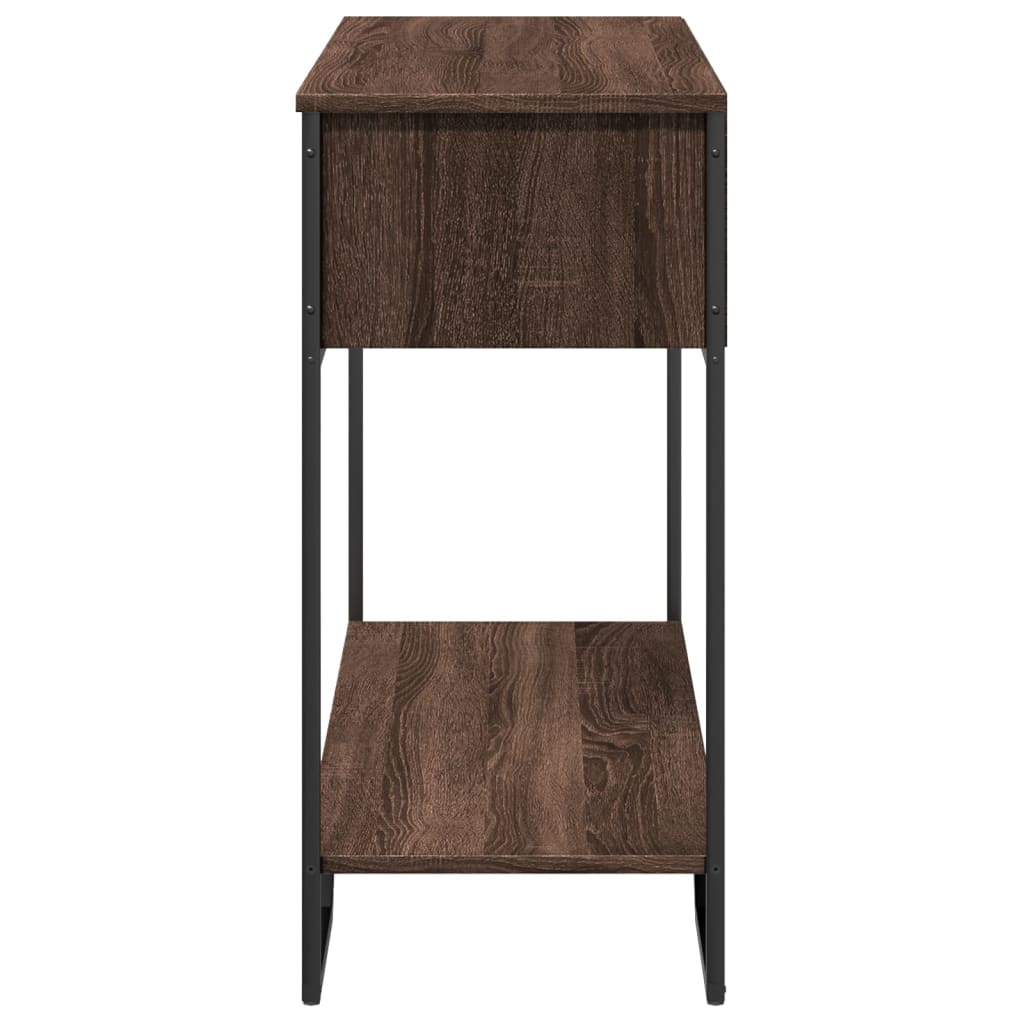 konsolbord 100x35x74,5 cm konstrueret træ brun egetræsfarve