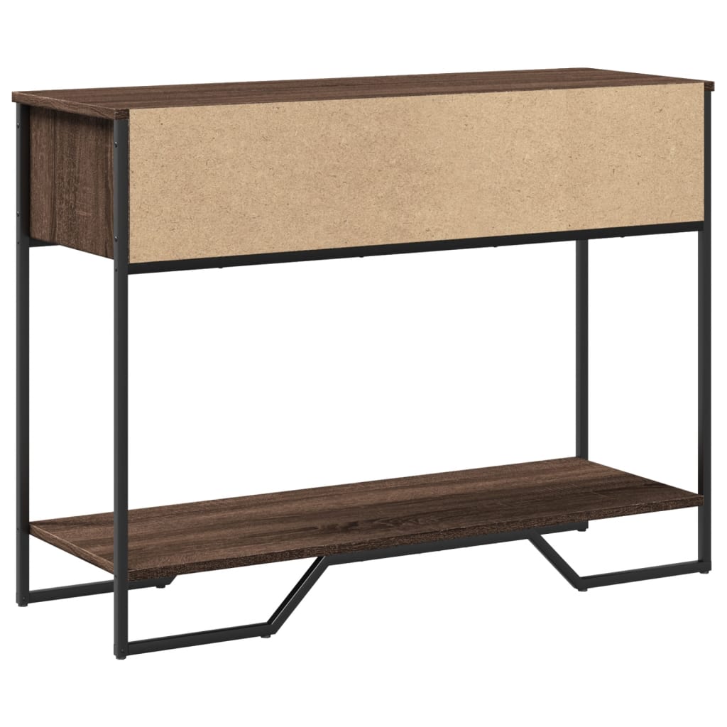 konsolbord 100x35x74,5 cm konstrueret træ brun egetræsfarve