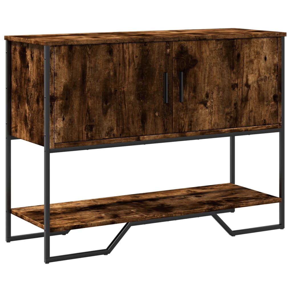 konsolbord 100x35x74,5 cm konstrueret træ røget egetræsfarve