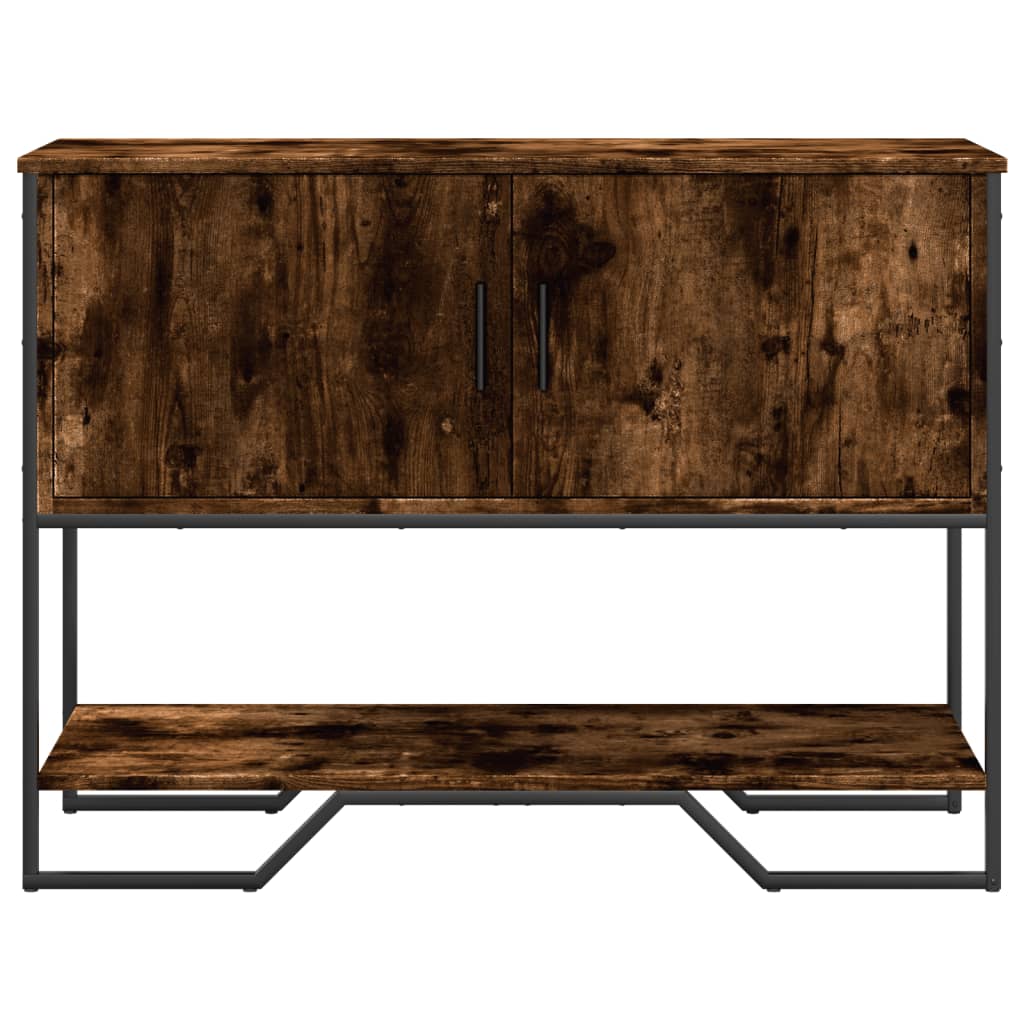 konsolbord 100x35x74,5 cm konstrueret træ røget egetræsfarve