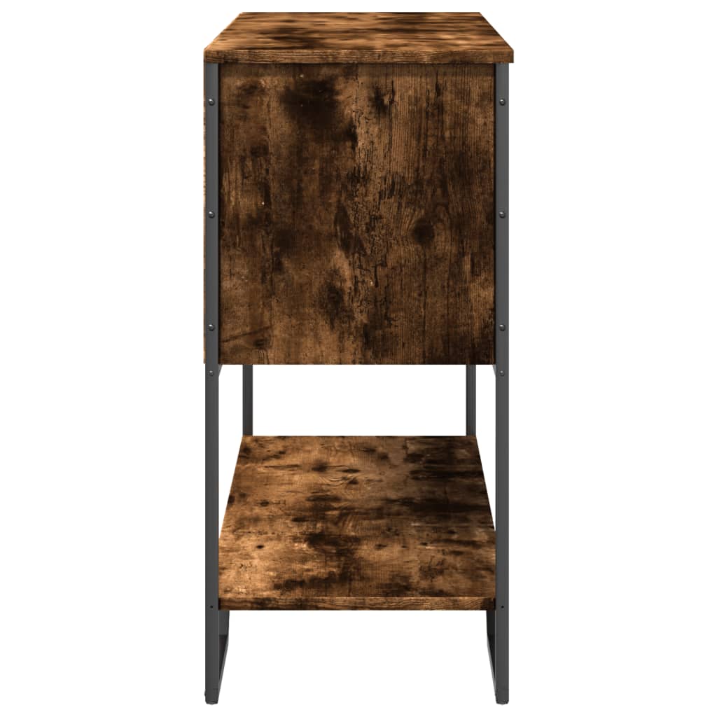 konsolbord 100x35x74,5 cm konstrueret træ røget egetræsfarve