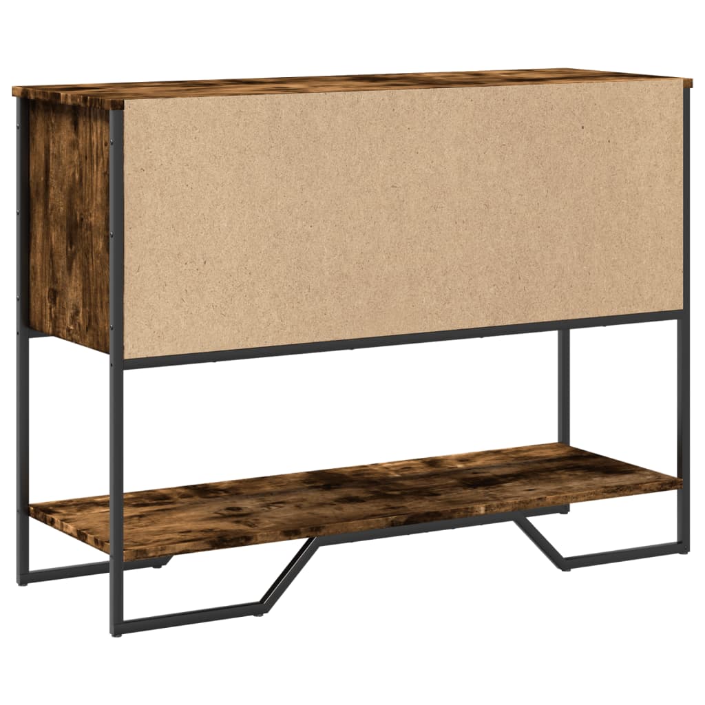 konsolbord 100x35x74,5 cm konstrueret træ røget egetræsfarve