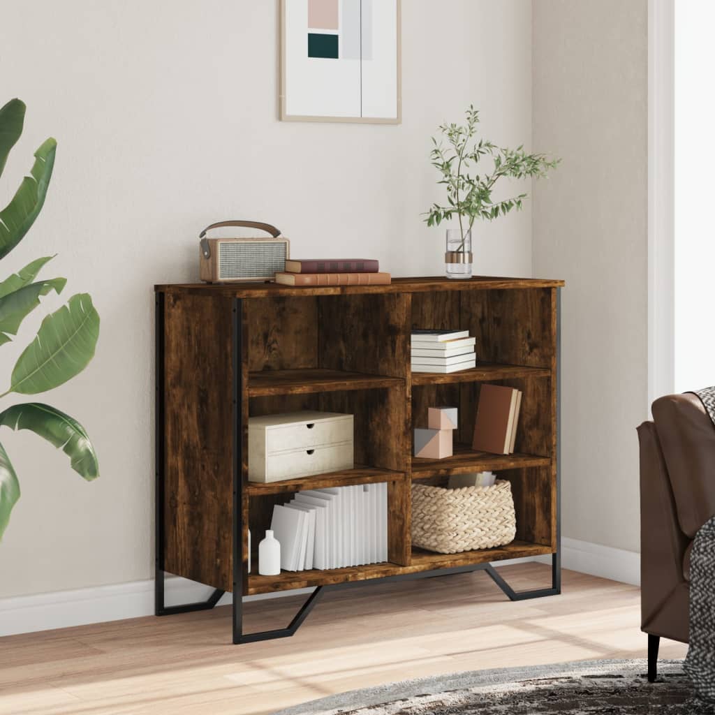 skænk 91x35,5x74,5 cm konstrueret træ røget egetræsfarve