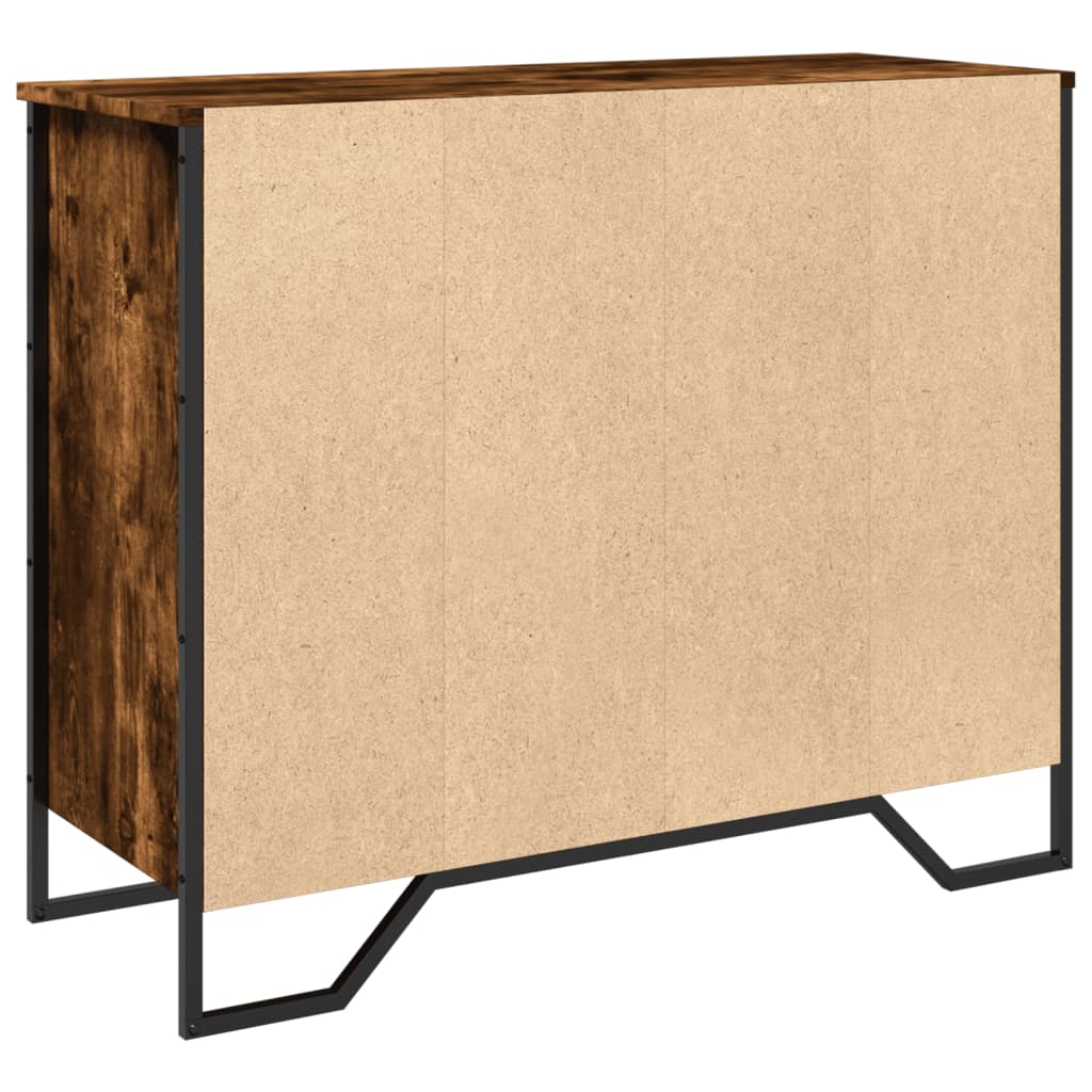skænk 91x35,5x74,5 cm konstrueret træ røget egetræsfarve