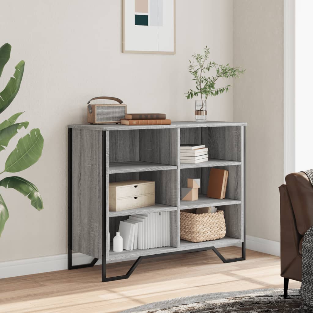 skænk 91x35,5x74,5 cm konstrueret træ grå sonoma-eg