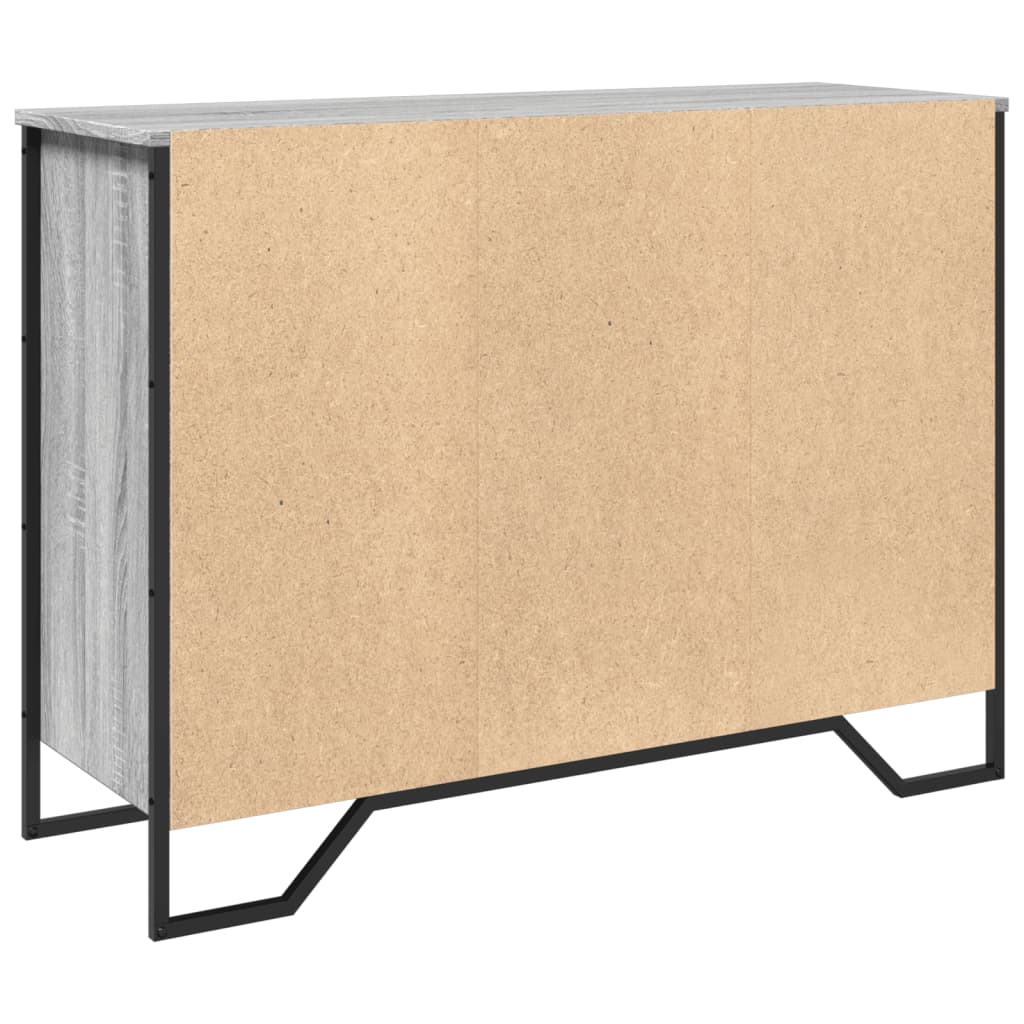 skænk 101x35,5x74,5 cm konstrueret træ grå sonoma-eg