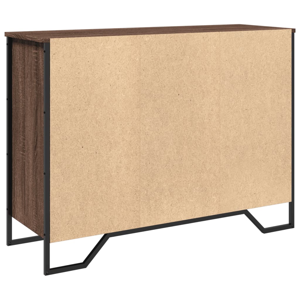 skænk 101x35,5x74,5 cm konstrueret træ brun egetræsfarve