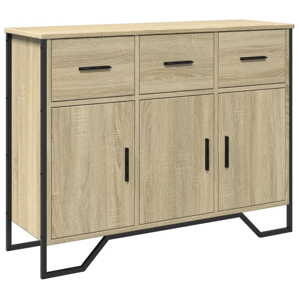skænk 97x32,5x74,5 cm konstrueret træ sonoma-eg