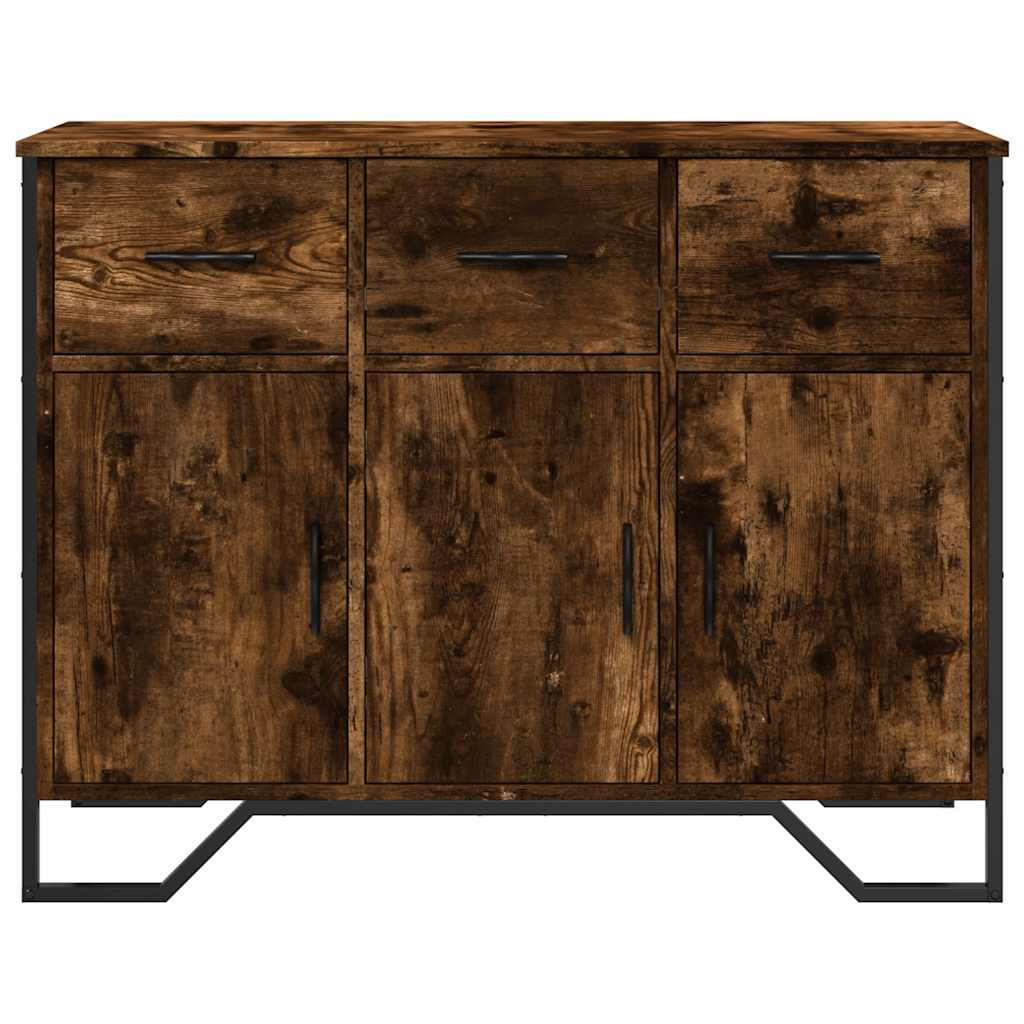 skænk 97x32,5x74,5 cm konstrueret træ røget egetræsfarve