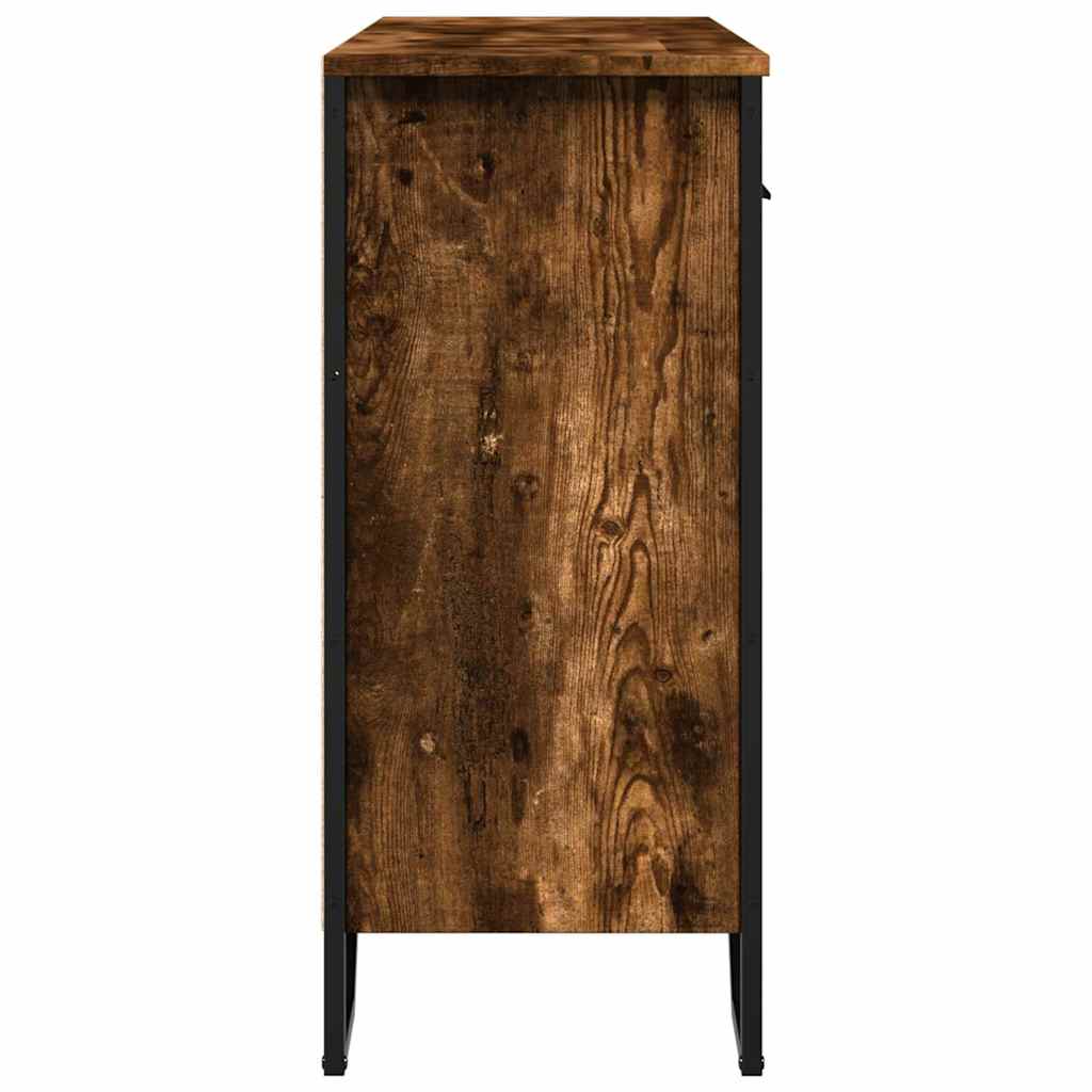 skænk 97x32,5x74,5 cm konstrueret træ røget egetræsfarve