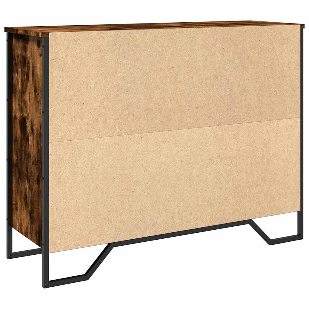skænk 97x32,5x74,5 cm konstrueret træ røget egetræsfarve