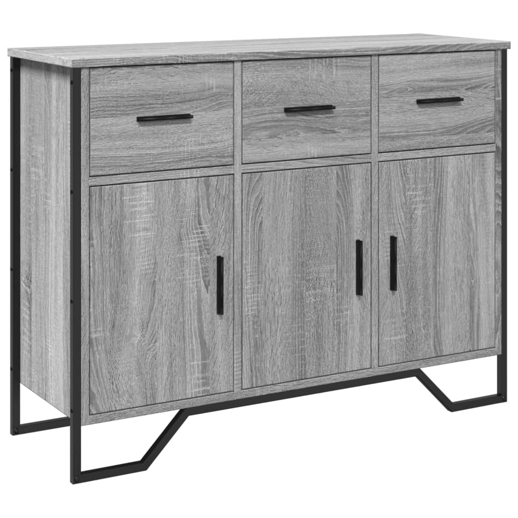 skænk 97x32,5x74,5 cm konstrueret træ grå sonoma-eg