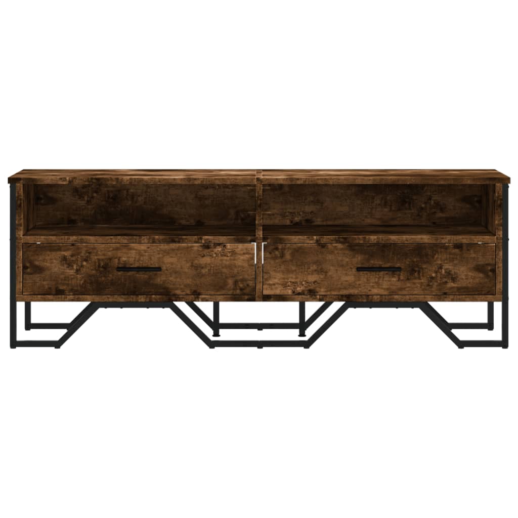 tv-bord 122x34x41 cm konstrueret træ røget egetræsfarve