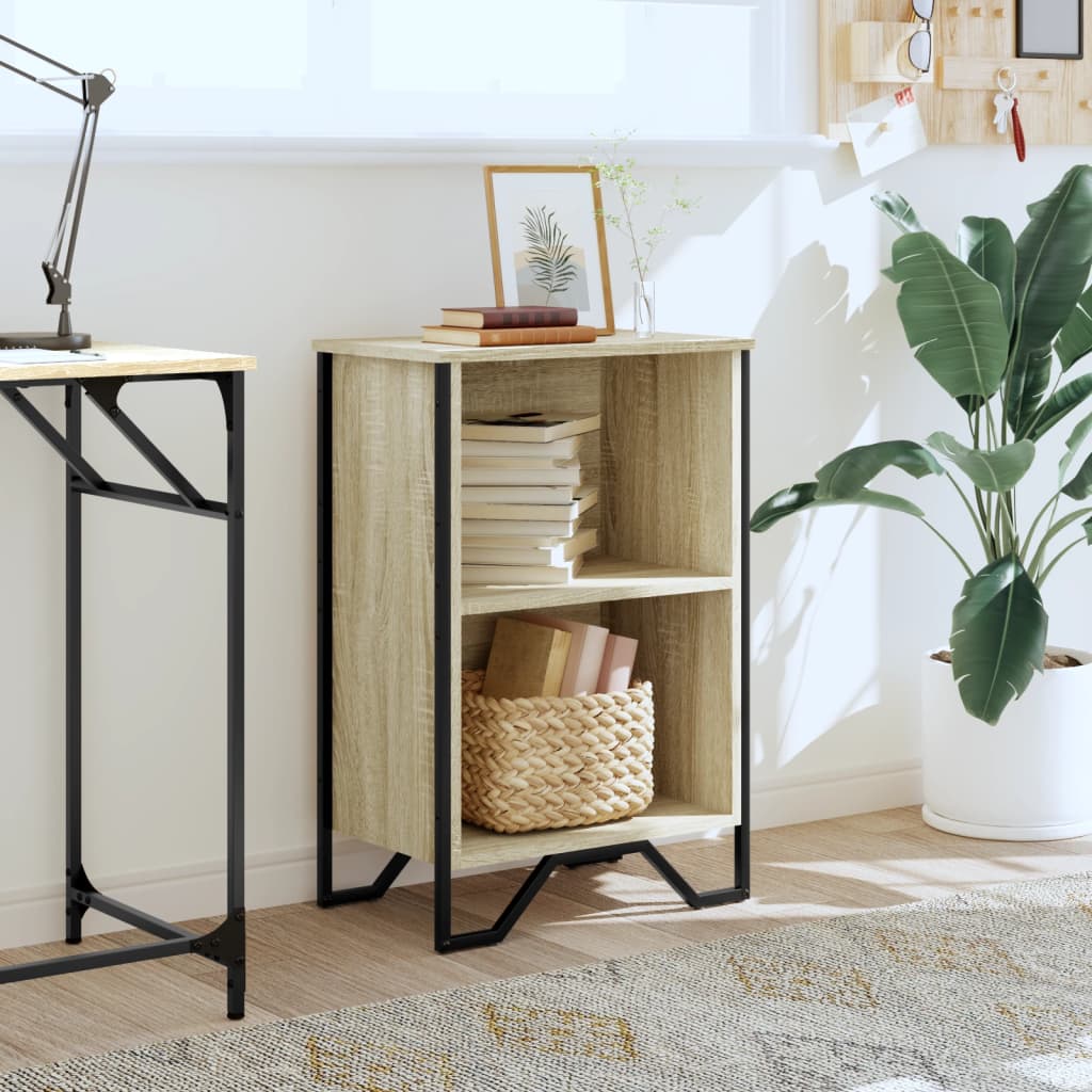 bogreol 50x31x74,5 cm konstrueret træ sonoma-eg
