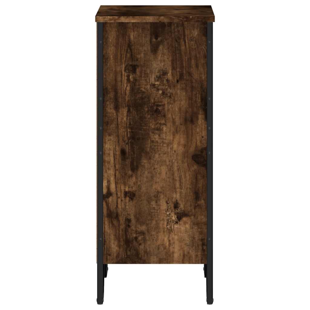 bogreol 50x31x74,5 cm konstrueret træ røget egetræsfarve