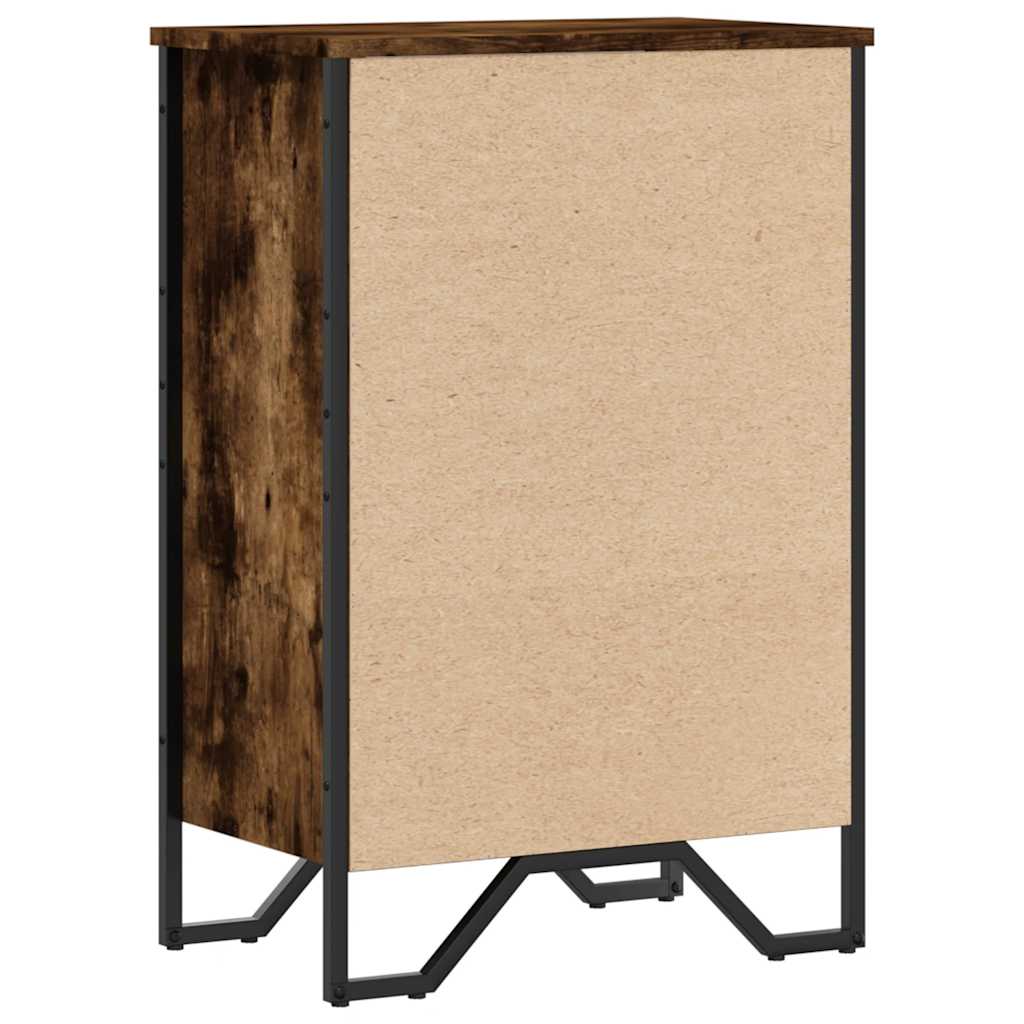 bogreol 50x31x74,5 cm konstrueret træ røget egetræsfarve