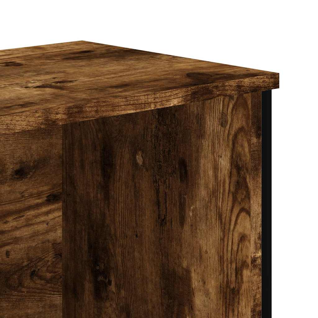 bogreol 50x31x74,5 cm konstrueret træ røget egetræsfarve