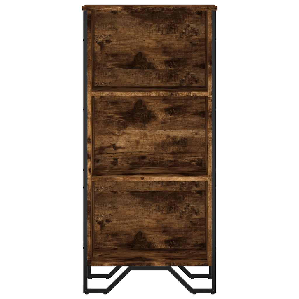bogreol 50x31x106 cm konstrueret træ røget egetræsfarve