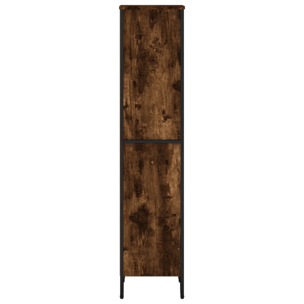 bogreol 50x31x137,5 cm konstrueret træ røget egetræsfarve
