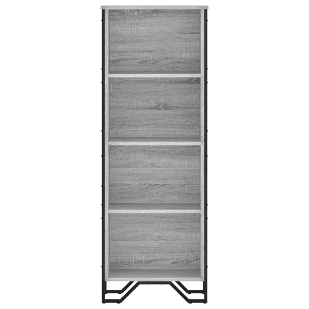 bogreol 50x31x137,5 cm konstrueret træ grå sonoma-eg